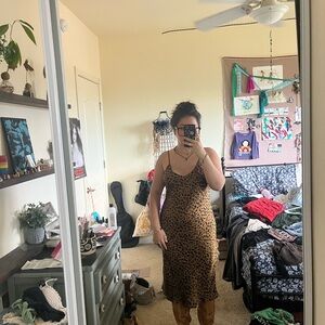 A New Day Leopard Print Midi Dress